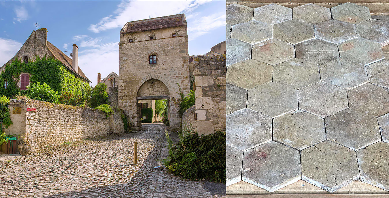 Charroux in central France was the latest location where we salvaged this beautiful soft palette of French reclaimed terra cotta tiles.