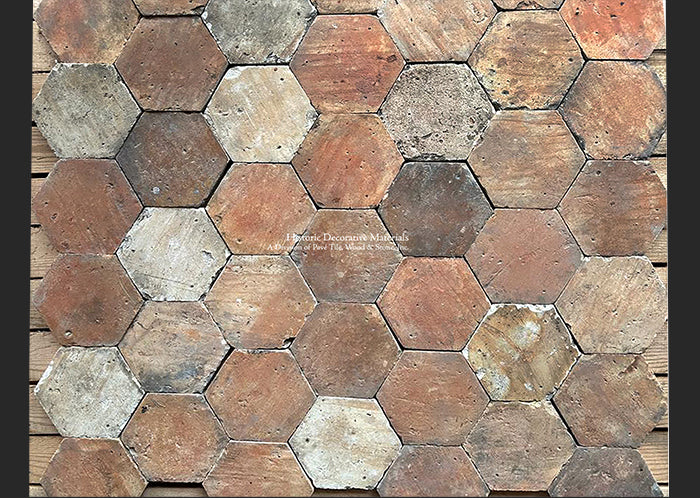 Salon-de-Provence French Reclaimed Terra Cotta Tile Hexagon