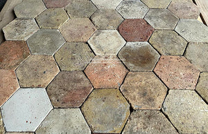 Yvoire-Haute-Savoie French Reclaimed Terra Cotta Tile Hexagons