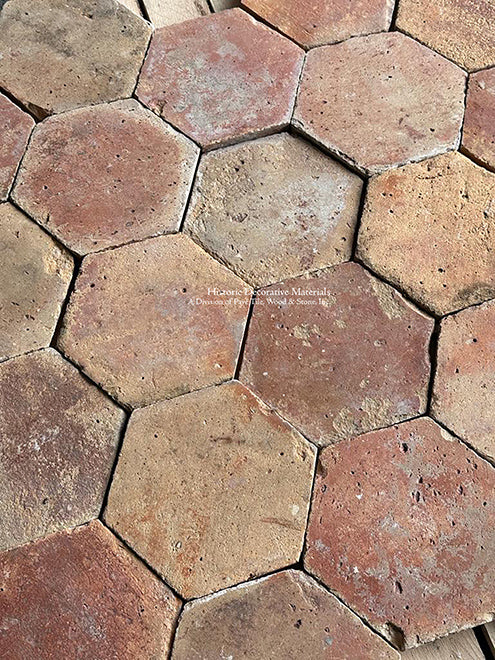 Les Saintes-Maries-de-la-Mer French Reclaimed Terra Cotta Tile Hexagons