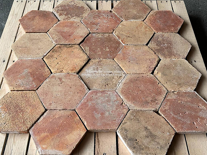 Les Saintes-Maries-de-la-Mer French Reclaimed Terra Cotta Tile Hexagons