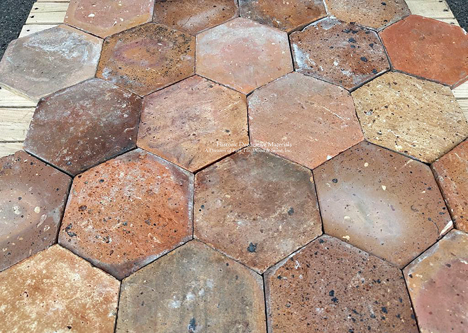 Rochefort-en-Terre French Reclaimed Terra Cotta Tile Hexagons