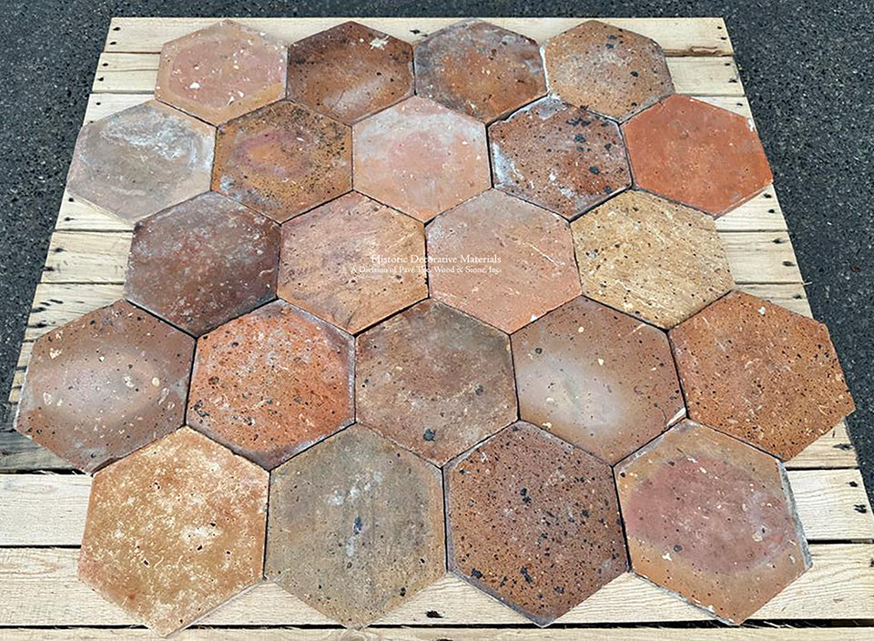 Rochefort-en-Terre French Reclaimed Terra Cotta Tile Hexagons