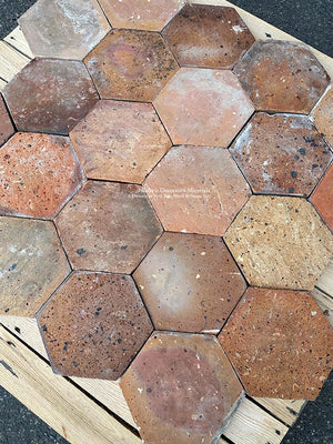 Rochefort-en-Terre French Reclaimed Terra Cotta Tile Hexagons