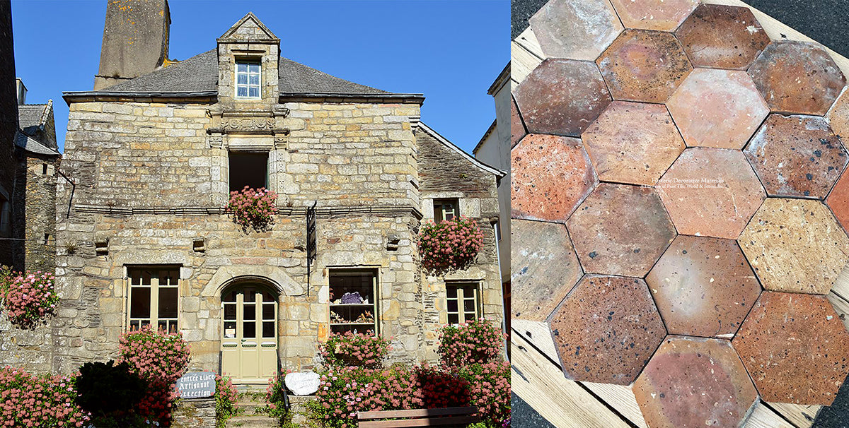 Rochefort-en-Terre French Reclaimed Terra Cotta Tile Hexagons