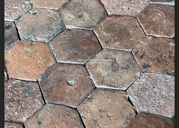 Apremont-sur-Allier French Reclaimed Terra Cotta Tile Hexagon