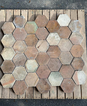 Beuvron-en-Auge French Reclaimed Terra Cotta Tile Hexagons - PA255