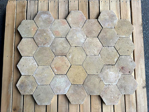 Hidden beneath layers of dust and time, we unearthed each French reclaimed terra cotta tile and cleaned them by hand.