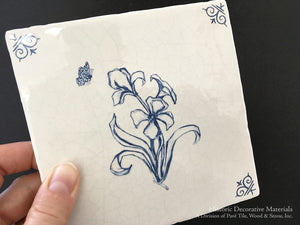 Delft tile inspired by original Dutch blue and white tilework