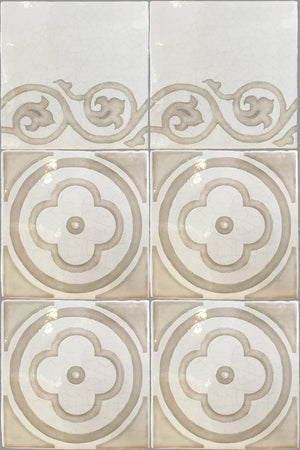 Luxury French encaustic tiles for elegant bathroom interiors.