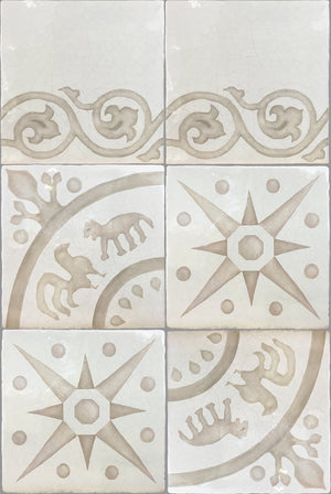 Encaustic wall tile for designer curated bathroom