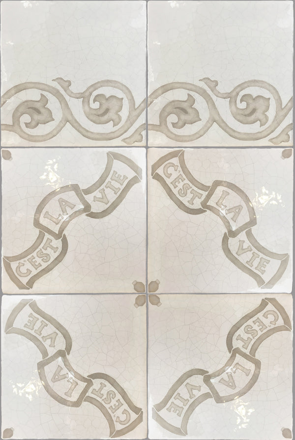 French Tile Layout Hand Painted French Tiles | Decorative Ceramic Wall Tile - Historic ...