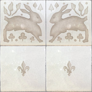 Hand painted French tile for elegant kitchen backsplash