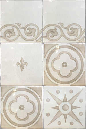 Hand painted encaustic tile for architectural interiors