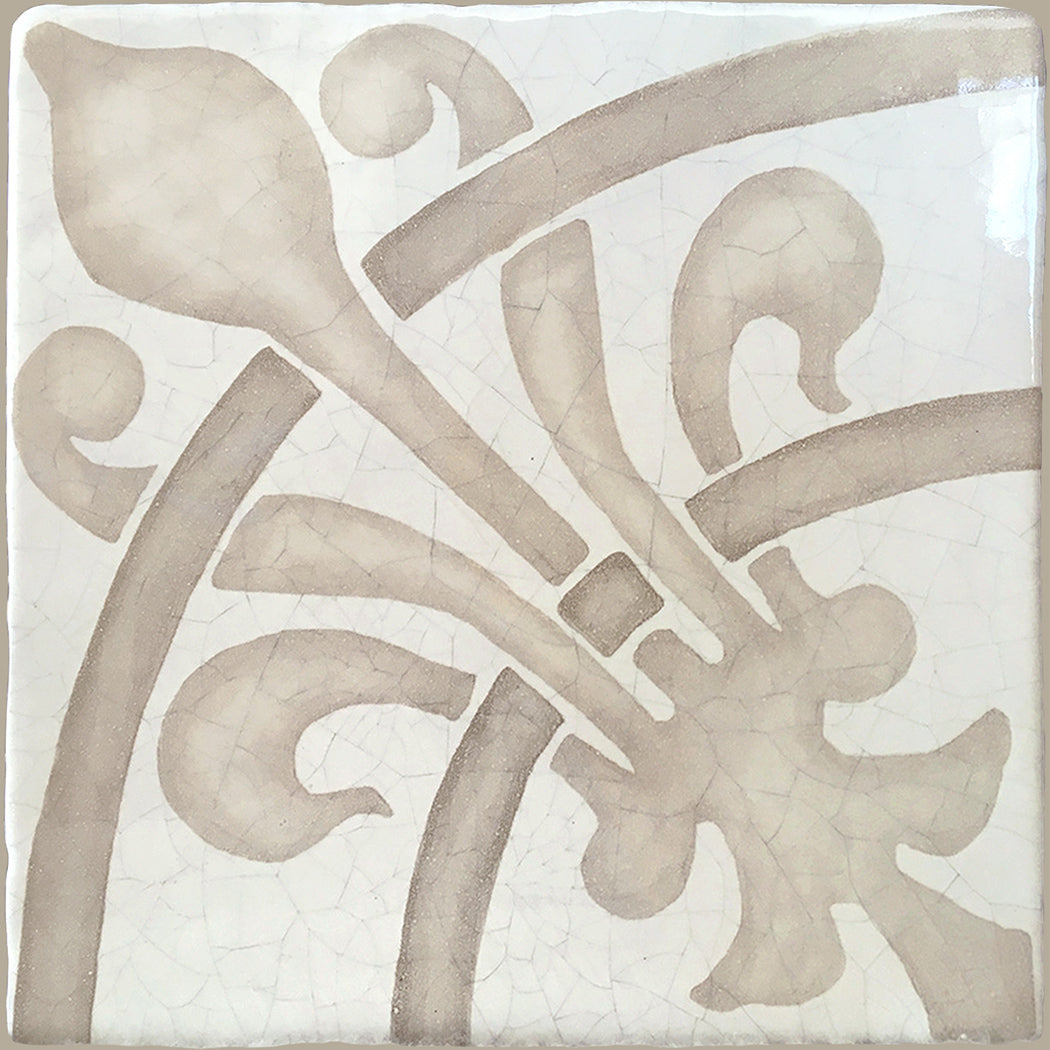 Hand painted French encaustic tile for luxury primary baths