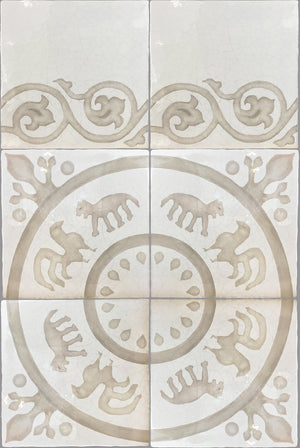 Decorative encaustic tile for luxury kitchen backsplash