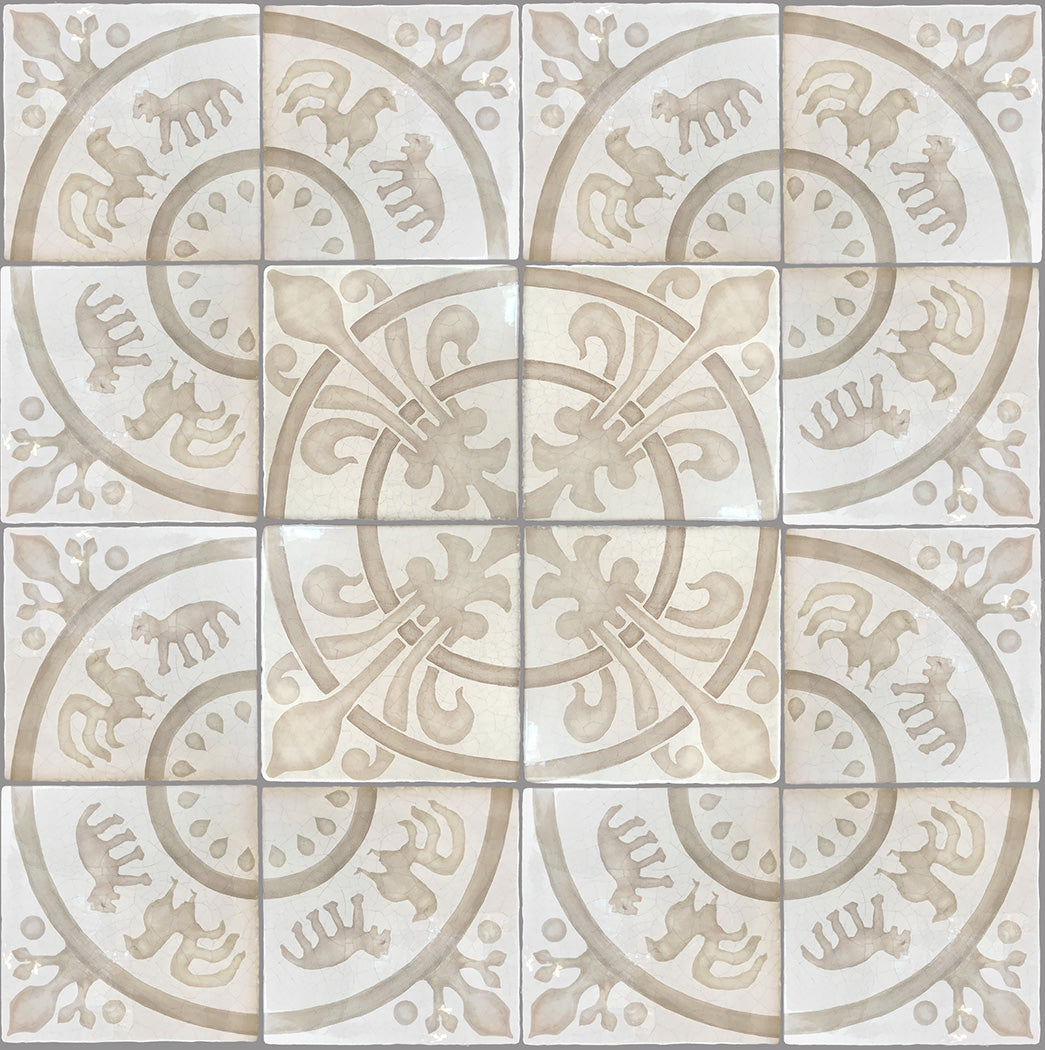 Encaustic tile for elegant powder room wall