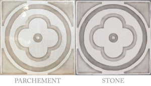 Hand-Painted French Encaustic Tiles—Two Color Ways: Parchement or Stone