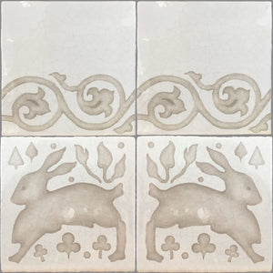 Decorative encaustic tile for luxury bathroom walls