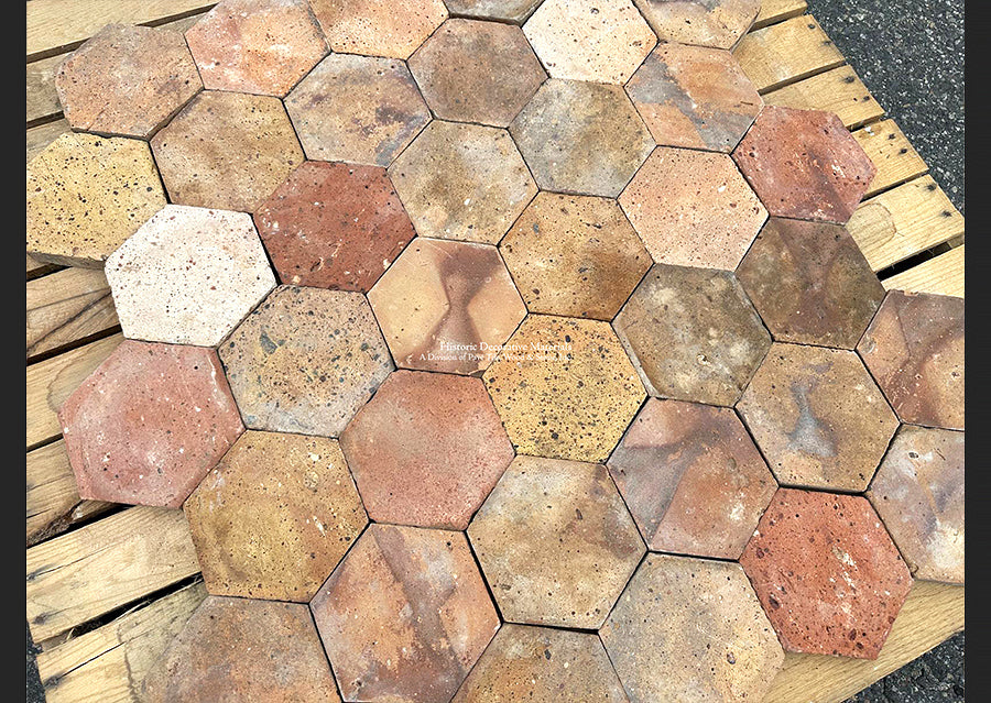 Hautvillers French Reclaimed Terra Cotta Tile Hexagons 
