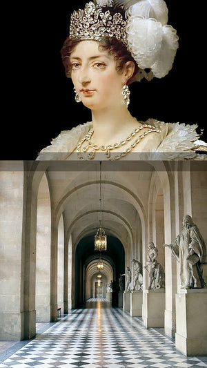Marie-Thérèse Charlotte de France Hand-Finished Antiqued French Limestone Flooring - Galerie de Pierre Haute in le Château de Versailles