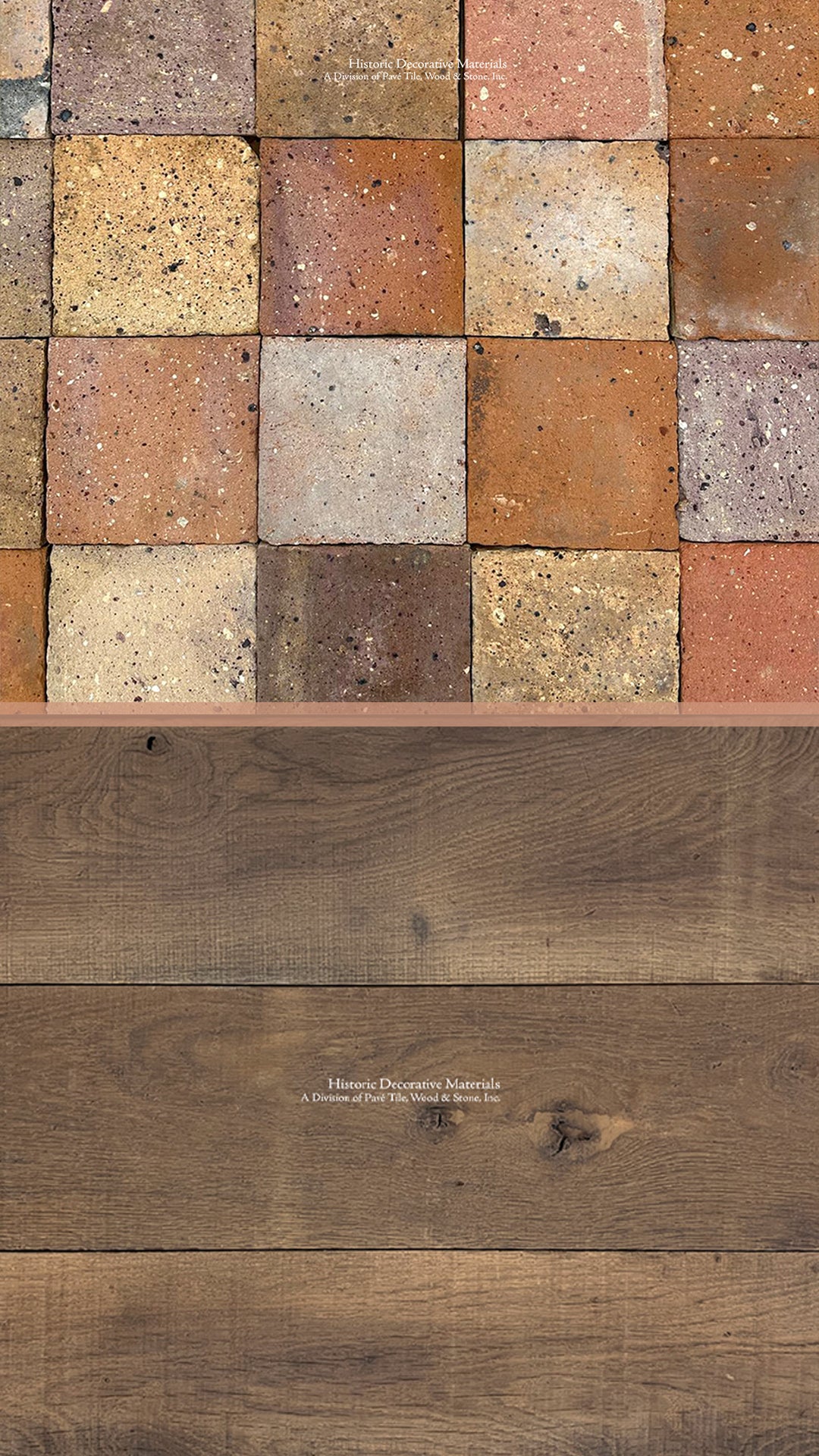 Montmartre Belle Epoque Reclaimed French Terra Cotta Tiles + The Olde Oak Antiqued French Oak Flooring Collection - Color: Sussex