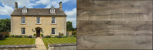 Antiqued French oak flooring elevates a variety of interiors, such as this old English cottage.