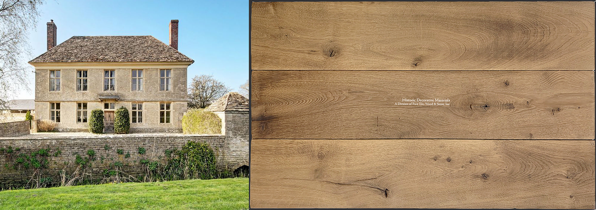 English country manor homes relish in the backdrop of an historic antiqued French oak floor.