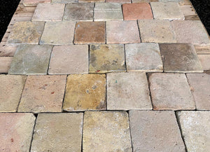 From old farmhouse to country homes, this antique French reclaimed terra cotta tile cobblestone will elevate these historic interiors.