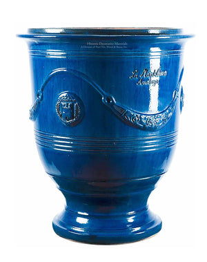 Original Anduze Poterie de la Madeleine Glazed French Terra Cotta Vases - Tradition Bleu