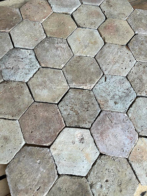 Fontaine-Daniel French Reclaimed Terra Cotta Tile Hexagons