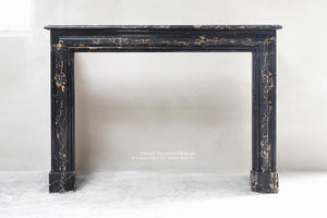 19th Century French Boudain Style Fireplace Mantel in Portoro Marble 