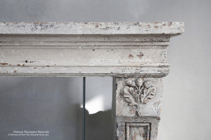 19th Century French Limestone Louis XIV Fireplace Mantel for Interiors