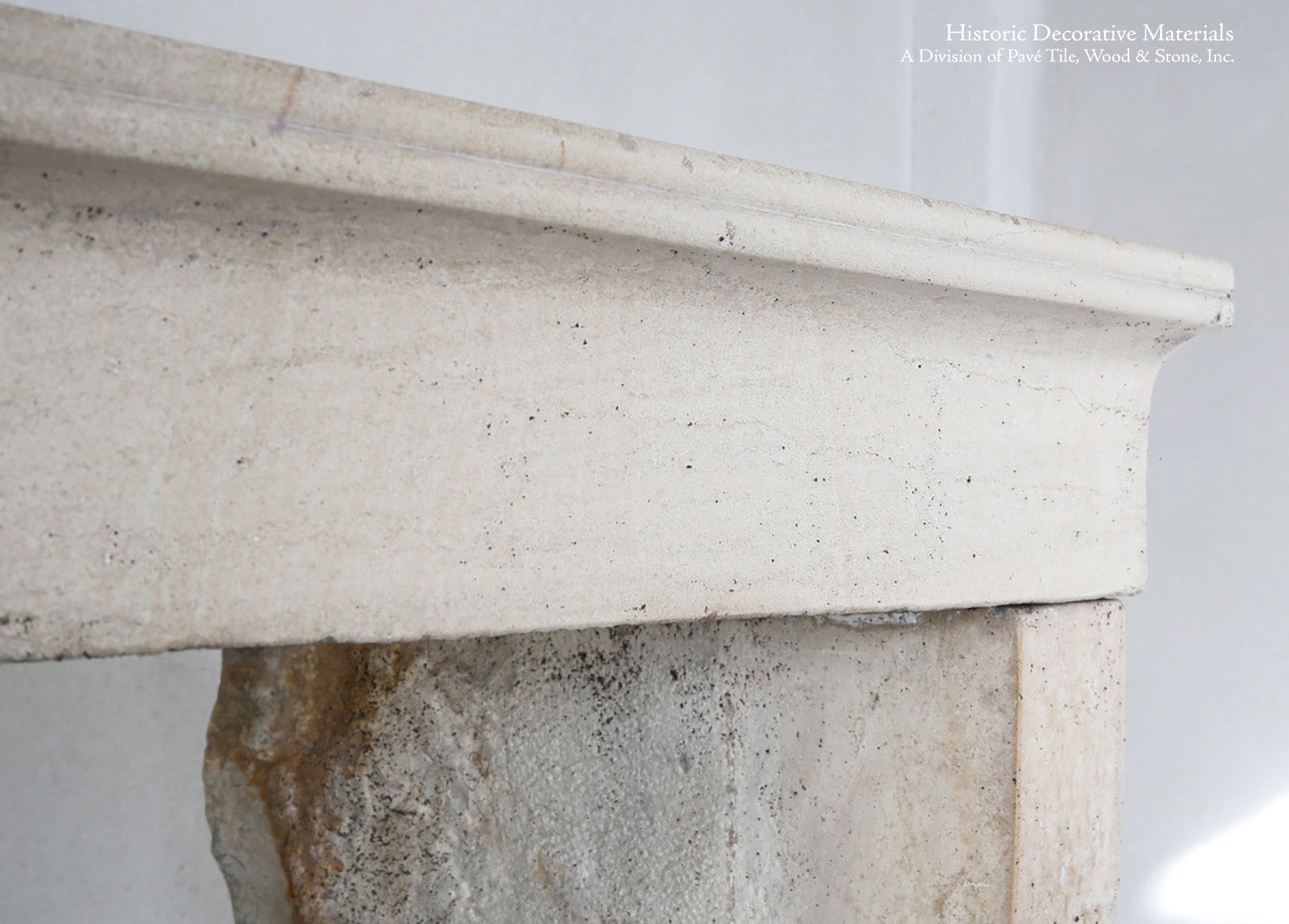 19th Century French Limestone Campagnarde Style Fireplace Mantel