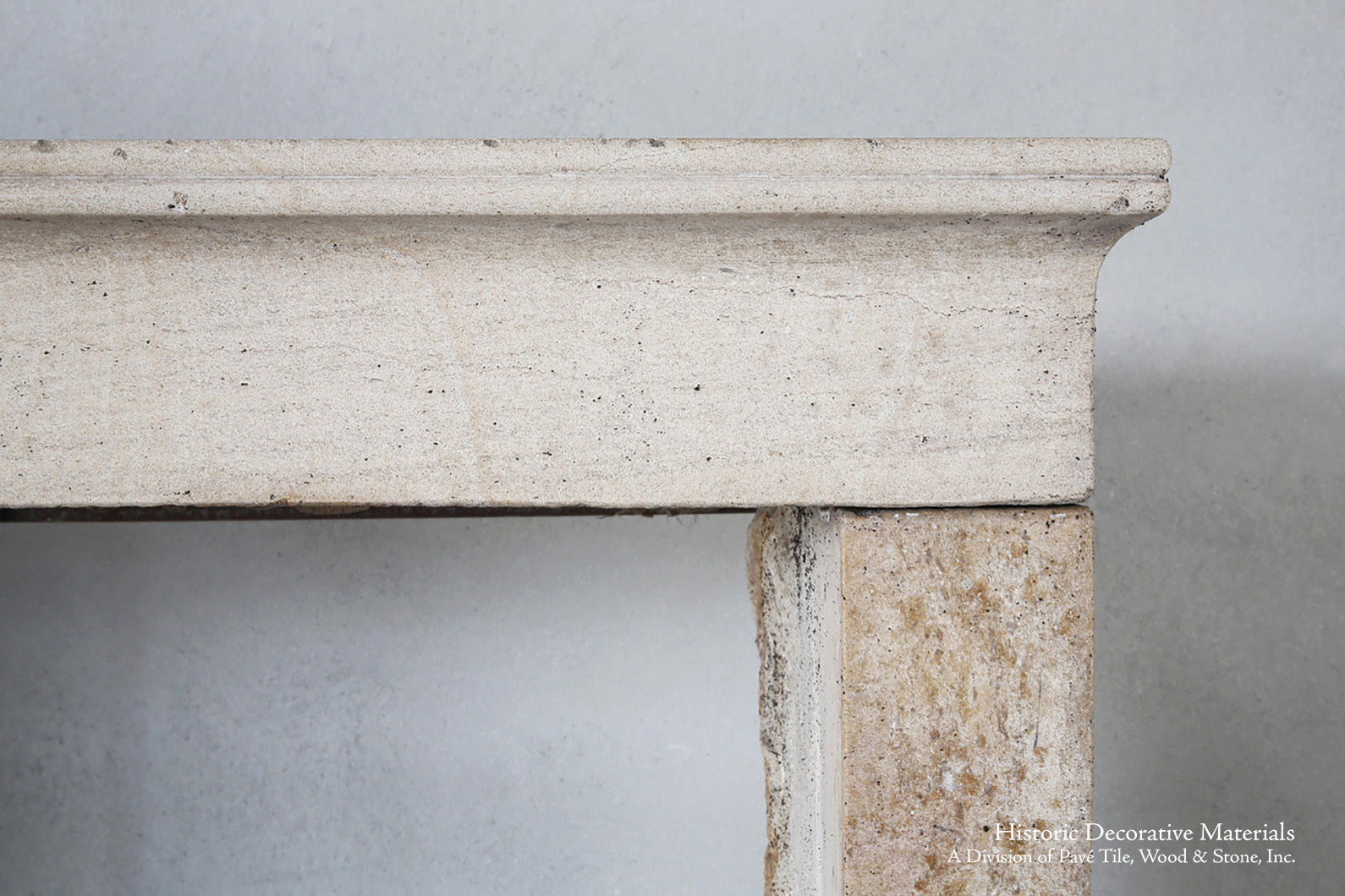 19th Century French Limestone Campagnarde Style Fireplace Mantel