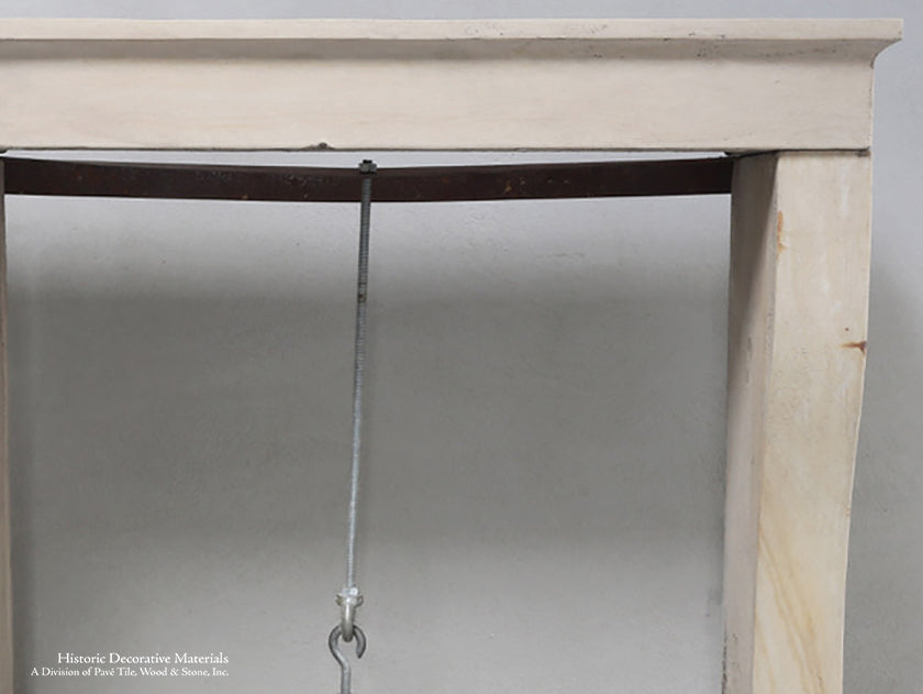 19th Century French Bourgogne Limestone Campagnarde Style Fireplace Mantel