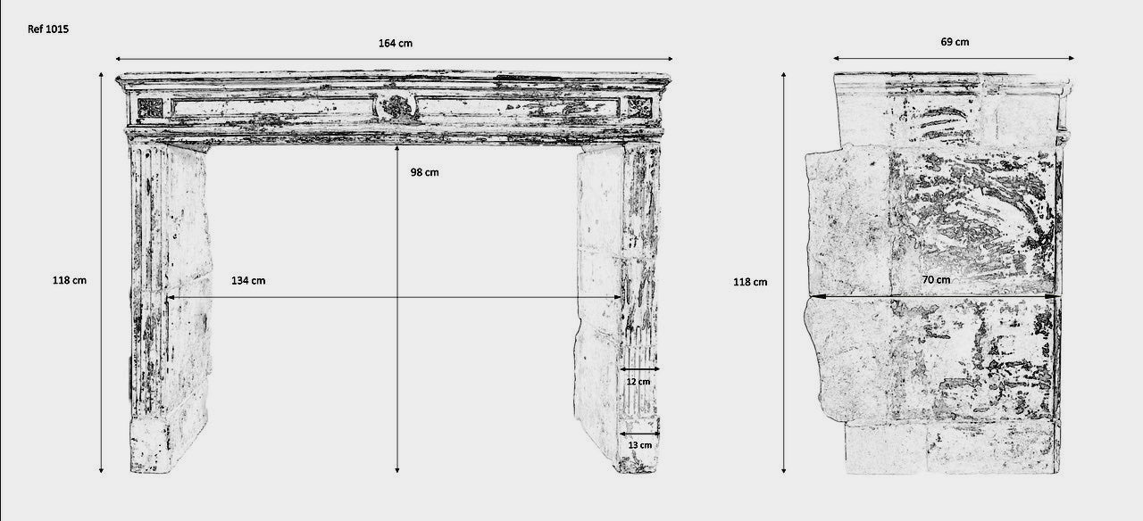 19th Century French Limestone Louis XIV Fireplace Mantel