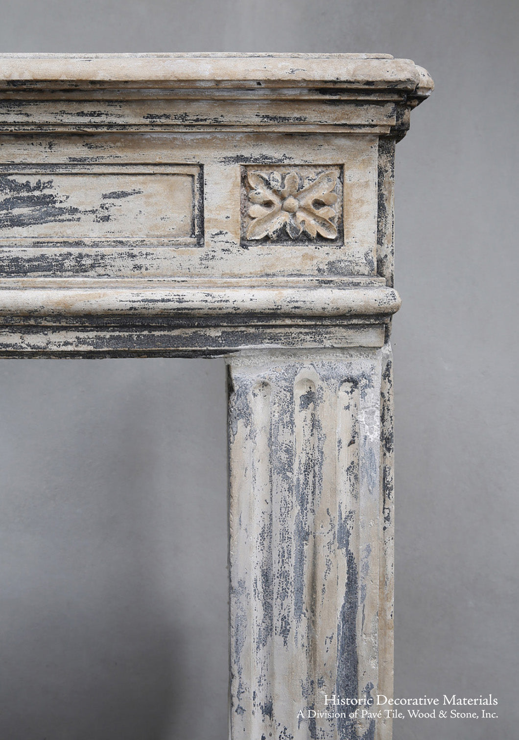 19th Century French Limestone Louis XIV Fireplace Mantel