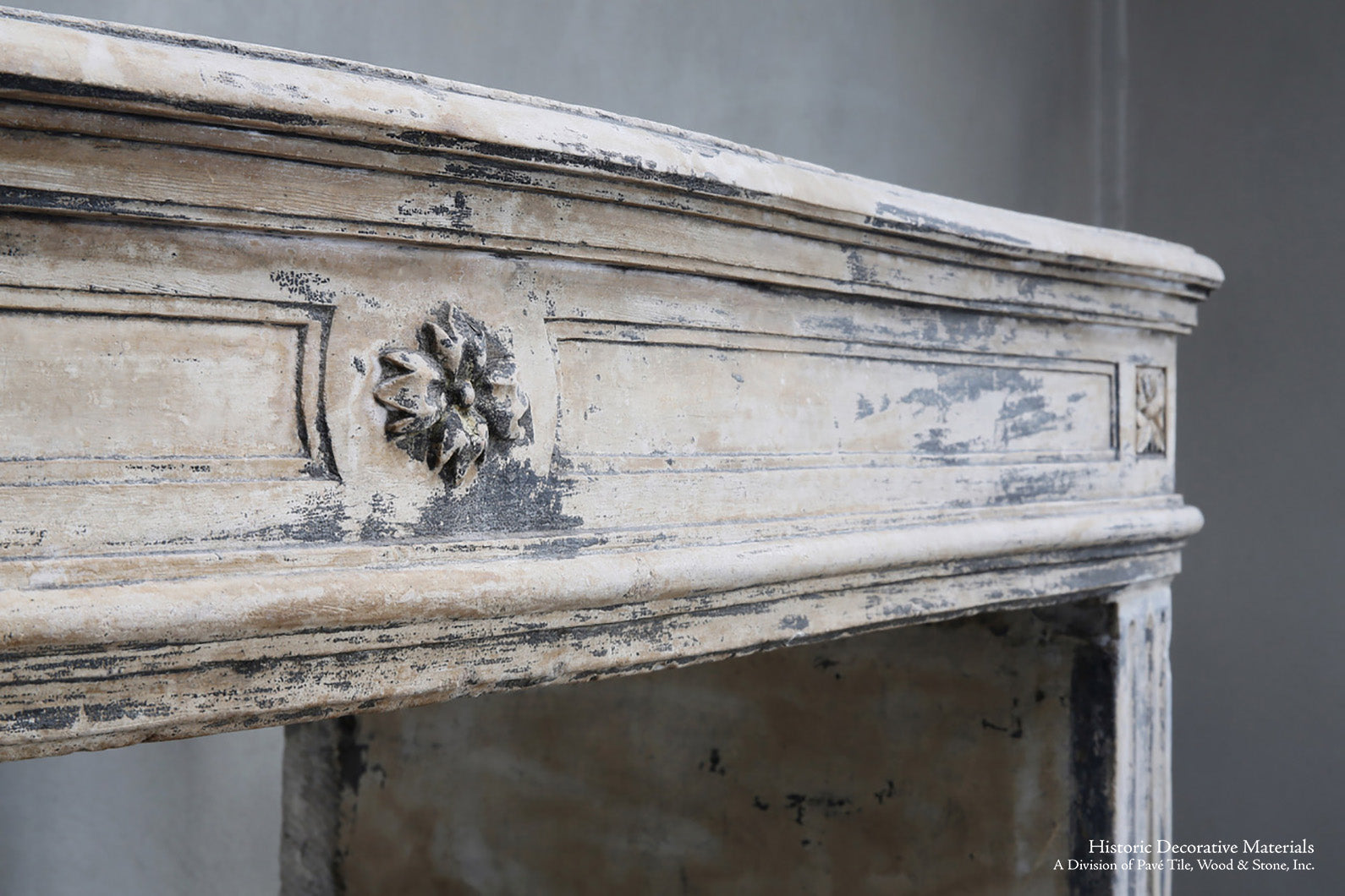 19th Century French Limestone Louis XIV Fireplace Mantel