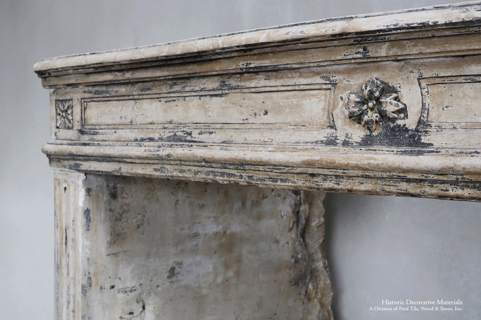 19th Century French Limestone Louis XIV Fireplace Mantel