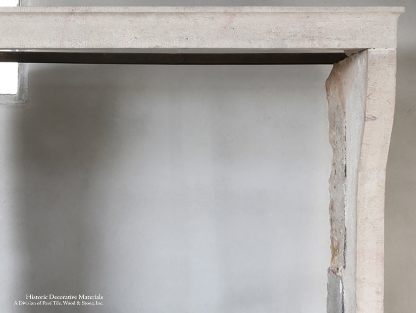 La Maison Française Antique French Stone Fireplace Mantel - Mantel Pavé 127