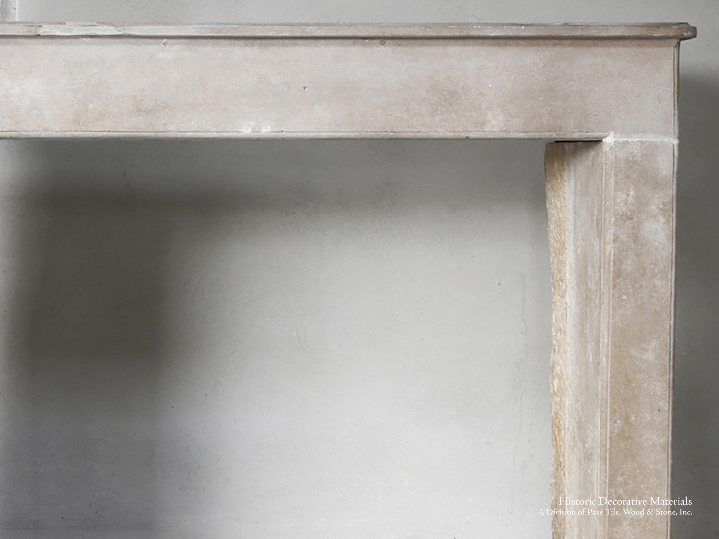 19th Century French Limestone Campagnarde Style Fireplace Mantel