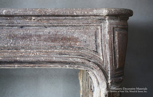 19th Century French Limestone Louis XIV Fireplace Mantel for Interiors