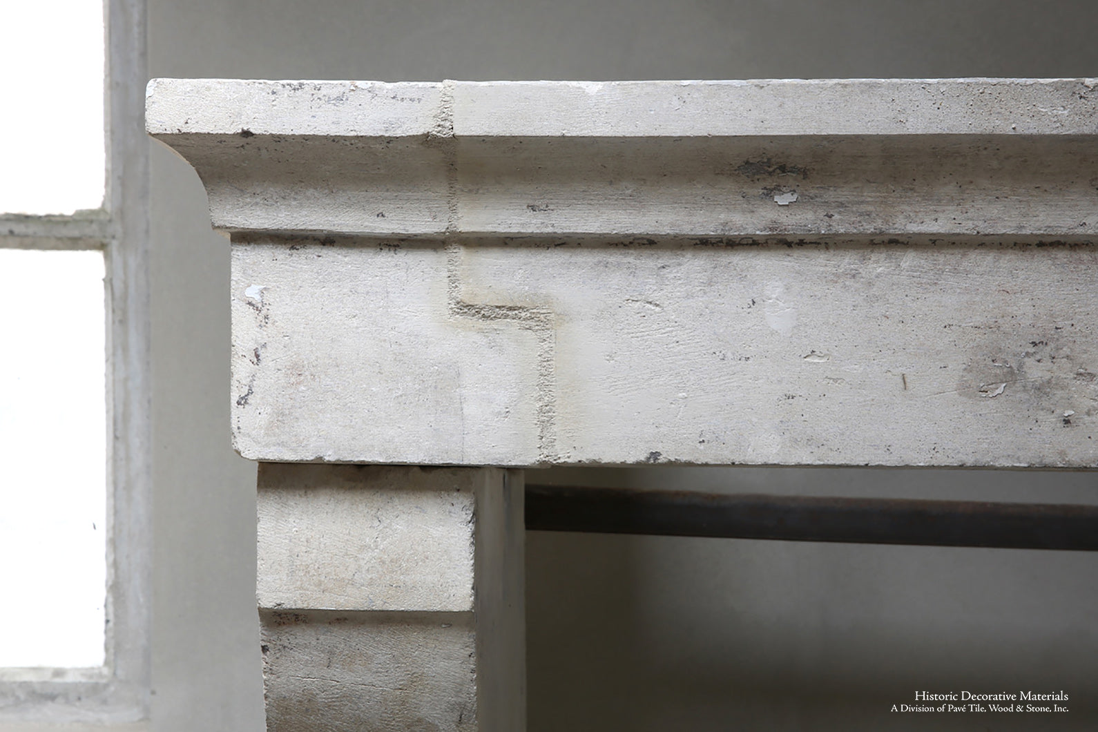 19th Century Bourgogne French Limestone Campagnarde Style Fireplace Mantel