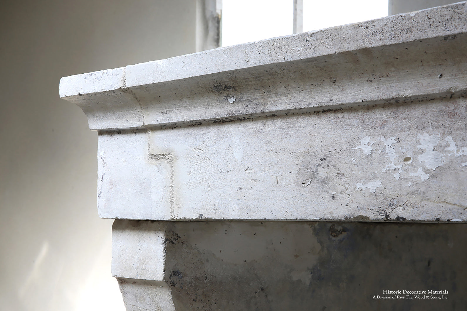 19th Century Bourgogne French Limestone Campagnarde Style Fireplace Mantel