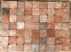17th Century French Reclaimed Small Square Terra Cotta Tiles