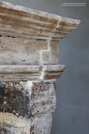 19th Century French Limestone Campagnarde Style Fireplace Mantel - Salvaged from a Castle