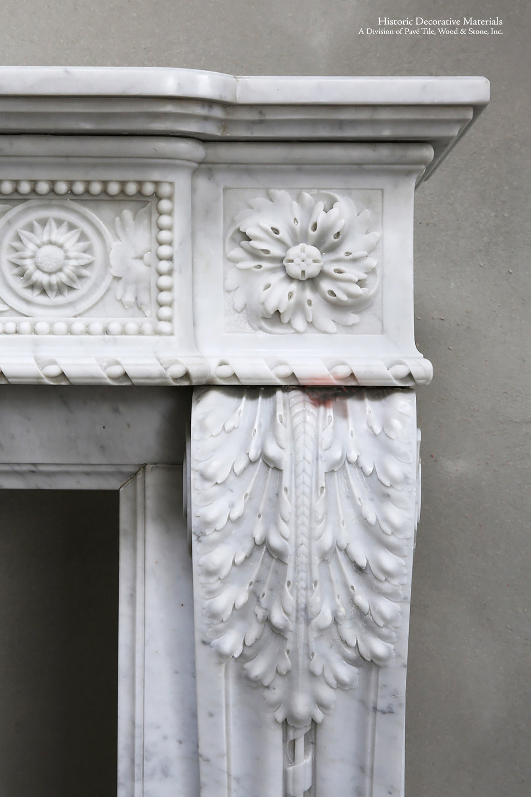 18th Century Louis XIV Bianca Carrara Fireplace Mantel Salvaged from a Salon in Paris, France