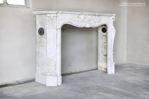 19th Century Louis XV Bianca Carrara Fireplace Mantel Salvaged from a Salon in Paris, France