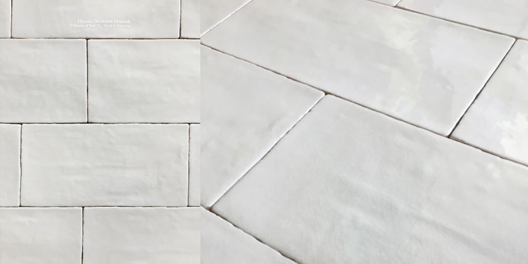 HDM's Glazed Ceramic 6" x 12" Subway Tile Collection in Historic White and Vintage Warm White